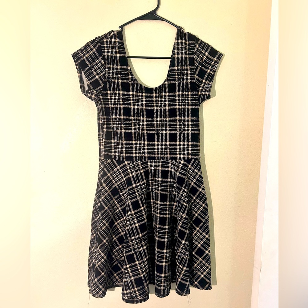 Plaid Black and White Mini Dress